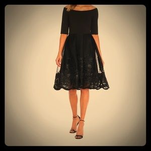 Betsy & Adam Off Shoulder Embellished Skirt